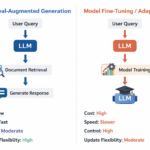 RAG vs fine-tuning comparison diagram for AI systems