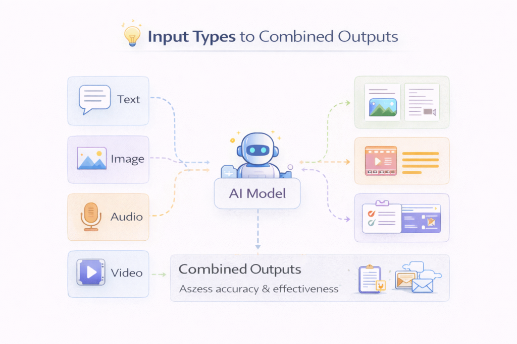 What Is Multimodal AI? Simple Explanation With Examples: multimodal ai diagram text image audio processing