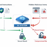 What is prompt injection: AI prompt safety diagram with prompt injection risks