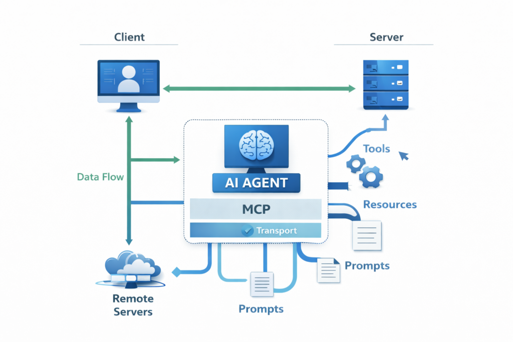 MCP Explained: Model Context Protocol diagram for AI agents and tools