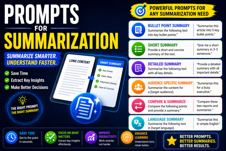 prompts for summarization examples