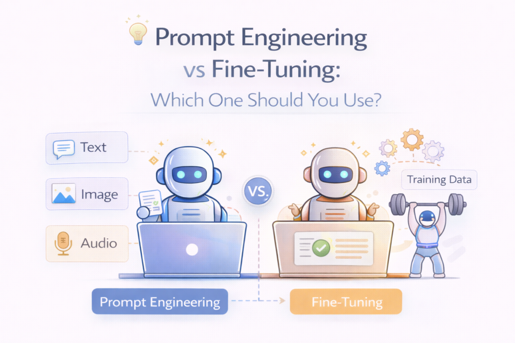 prompt engineering vs fine tuning comparison diagram