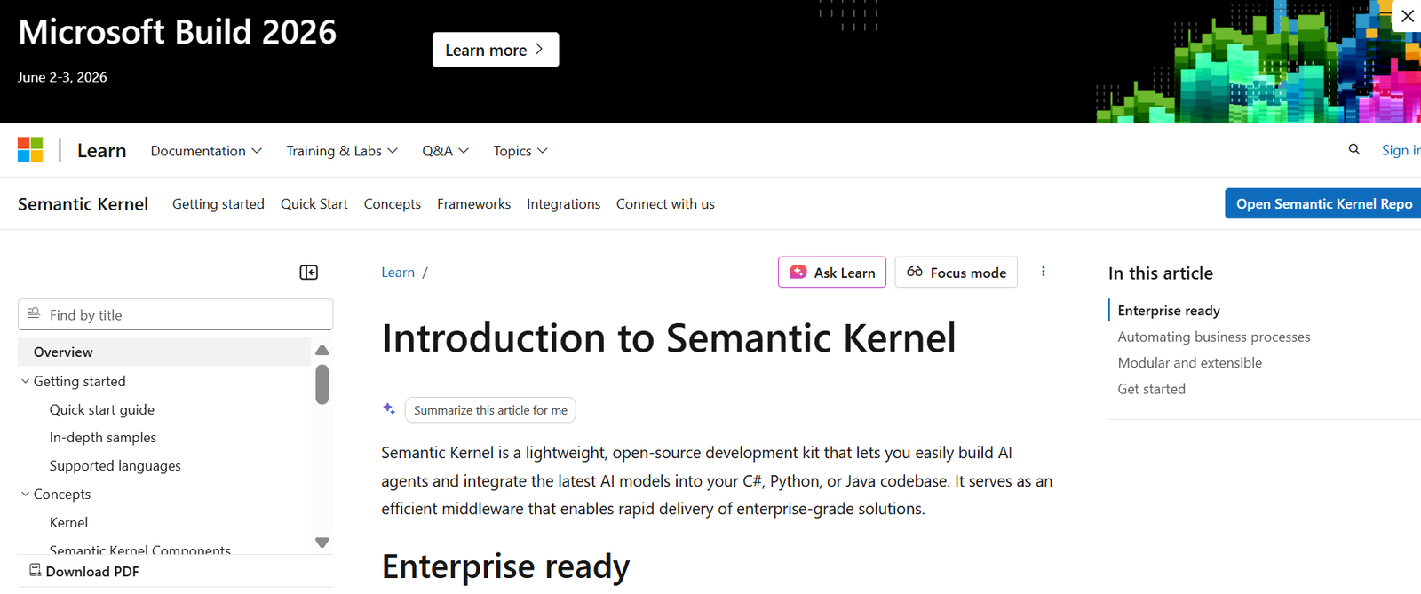 top frameworks for building ai agents in 2026: Semantic karnel