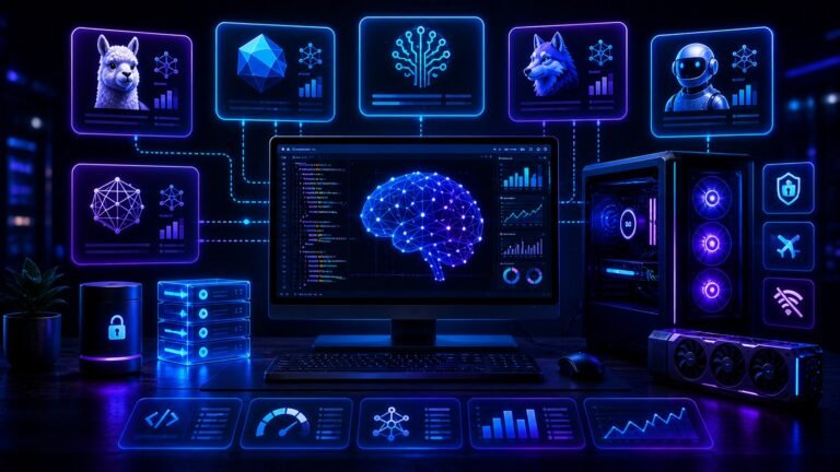 Open source LLMs running locally on a private computer setup in 2026