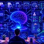 LLM interview questions guide: LLM interview preparation visual showing AI job questions, coding tests, skills, and career readiness