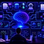 LLM project ideas visual showing AI portfolio apps, coding projects, chatbots, and practical development workflows