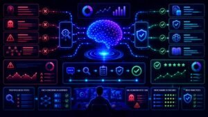 llm truthfulness evaluation explained: LLM truthfulness evaluation dashboard showing fact checking, accuracy metrics, verified sources, and hallucination detection