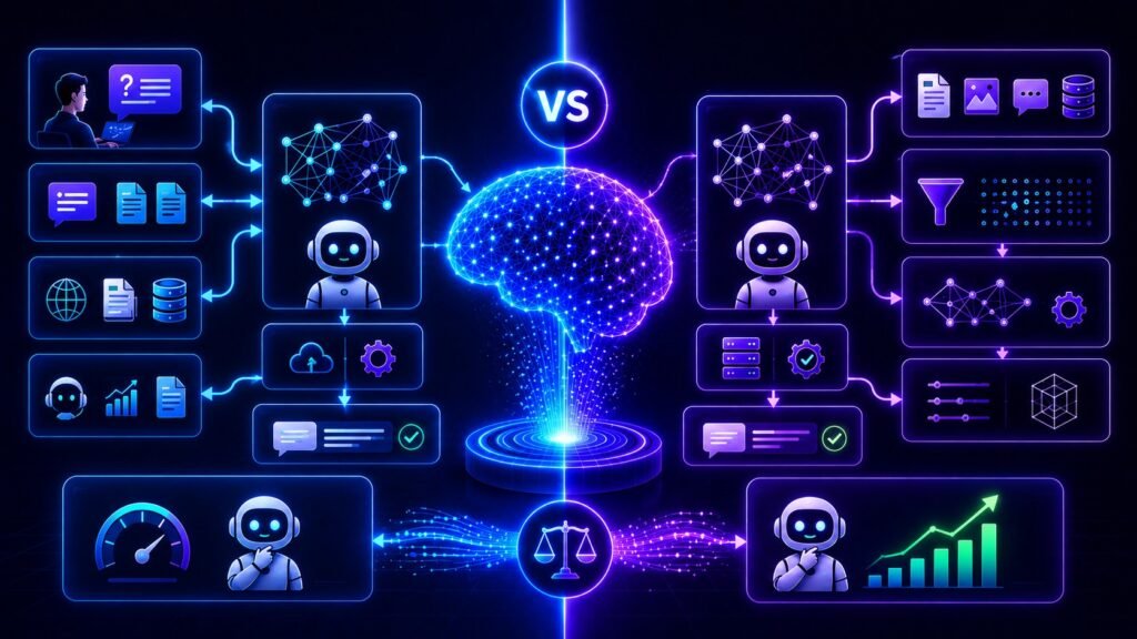 llm vs fine tuning explained: LLM vs fine tuning comparison showing AI customization methods, training data, prompts, and model adaptation