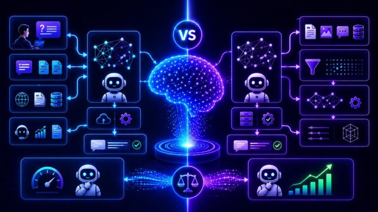 llm vs fine tuning explained: LLM vs fine tuning comparison showing AI customization methods, training data, prompts, and model adaptation