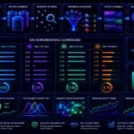 RAG benchmark basics visual showing AI evaluation dashboards, retrieval scoring, semantic search benchmarking, and grounded AI systems