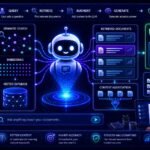 RAG for document search visual showing AI retrieval pipelines, semantic search, vector databases, and intelligent document discovery