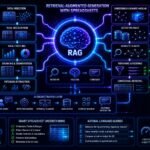 RAG with spreadsheets architecture showing Excel files, CSV retrieval, vector databases, semantic search, and grounded AI analytics