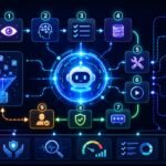 Agentic AI architecture: Agentic AI architecture diagram showing perception, planning, memory, tool use, action, feedback, evaluation, and human approval