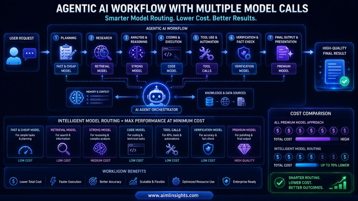 Agentic AI workflow showing why low-cost models matter for multi-step AI tasks