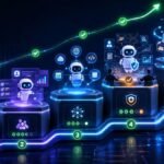 Agentic AI Maturity Models: Agentic AI maturity model roadmap showing stages from AI assistants to tool-using agents, multi-agent workflows, autonomous agents, governance, and monitoring