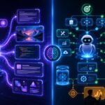 Agentic AI vs generative AI : Agentic AI vs generative AI comparison showing generative AI creating content and agentic AI planning tasks, using tools, and completing workflows