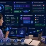Best AI Tools for Learning English in 2026: AI English learning dashboard showing speaking practice, pronunciation feedback, grammar correction, vocabulary review, writing feedback, and test prep