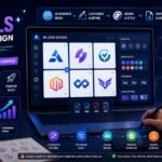 Best AI Tools for logo design dashboard showing logo concepts, color palettes, typography, vector files, brand kit mockups, and human review workflow
