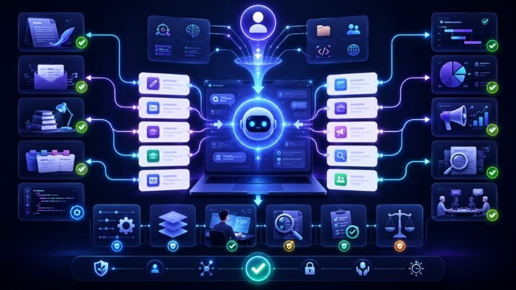 Best ChatGPT Prompts: AI prompt workflow dashboard showing the best ChatGPT prompts for writing, work, study, coding, and productivity.
