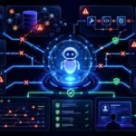 Common Failure Modes in Agentic AI Systems: Agentic AI failure modes dashboard showing planning errors, tool misuse, stale memory, bad retrieval, prompt injection, latency, and human review