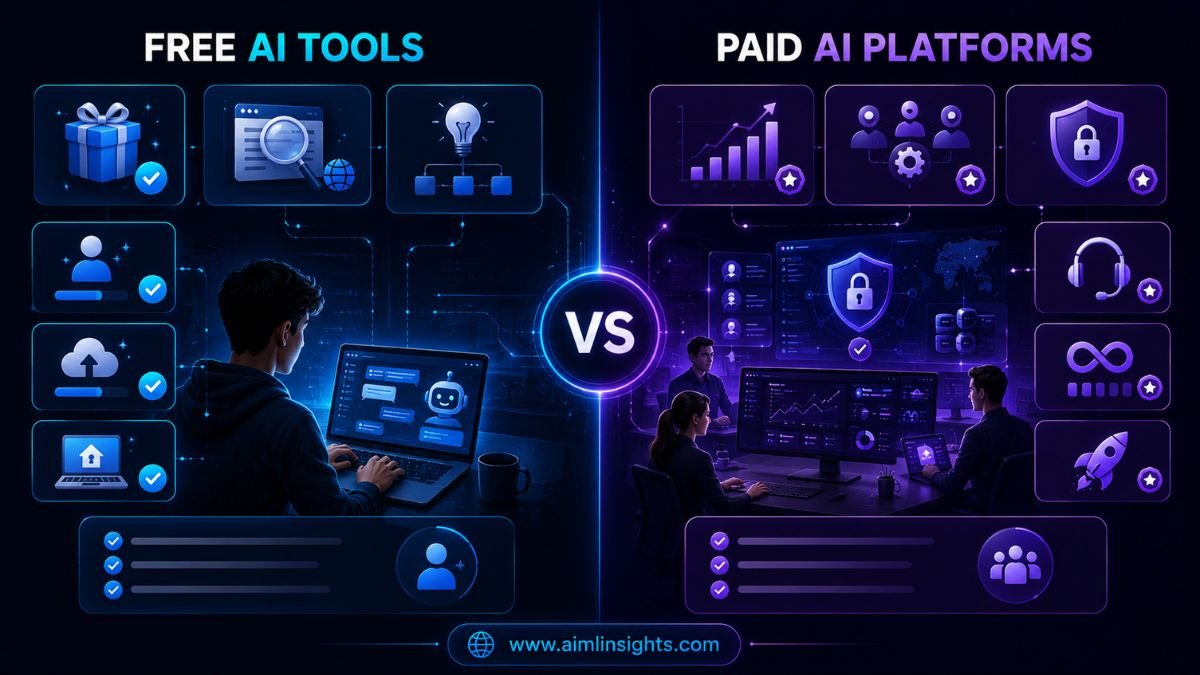 Free Google AI tools compared with paid professional AI platforms