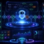 How to Evaluate Agentic AI Systems: Agentic AI evaluation dashboard showing task success, planning, tool use, memory, safety checks, human review, traces, and monitoring metrics