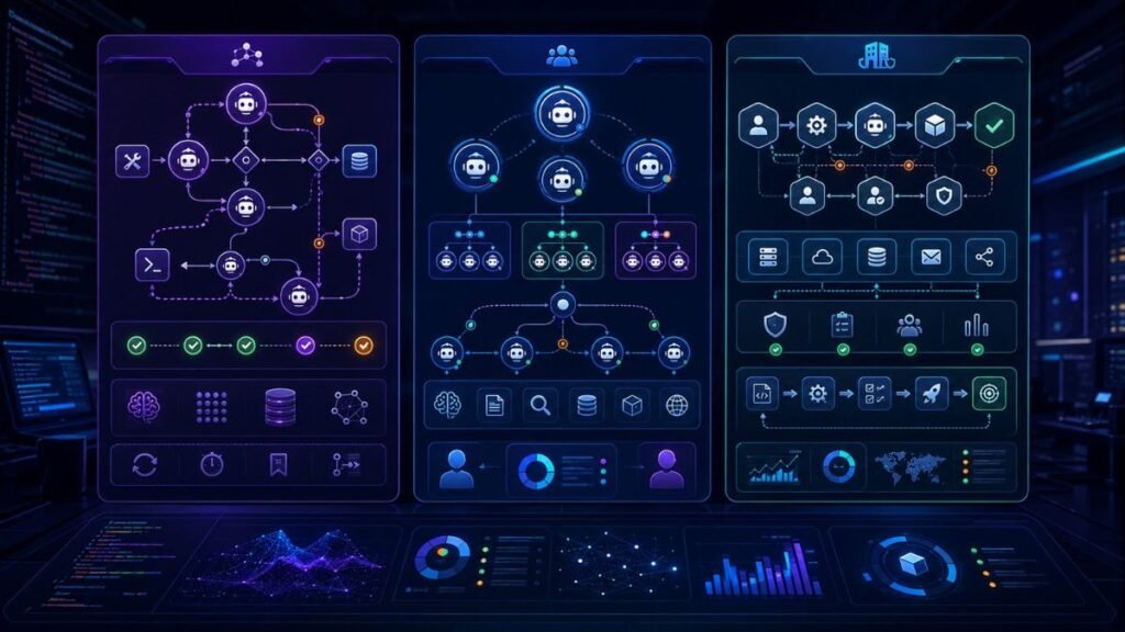 LangGraph vs CrewAI vs Microsoft Agent Framework for agentic AI orchestration, tools, state, multi-agent workflows, and enterprise deployment