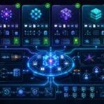Multimodal AI frameworks comparison dashboard showing RAG pipelines, agents, documents, images, audio, video, embeddings, and developer workflow orchestration