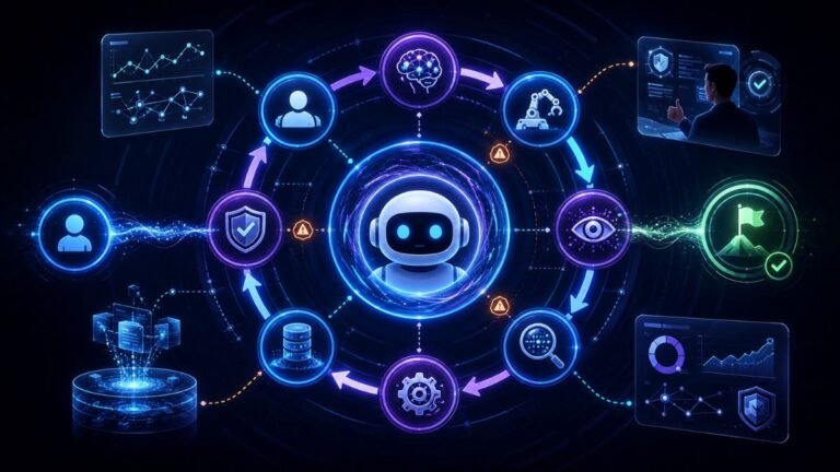 planning loops in agentic AI: Planning loops in agentic AI showing an AI agent planning, acting, observing, reflecting, using tools, updating memory, and stopping safely